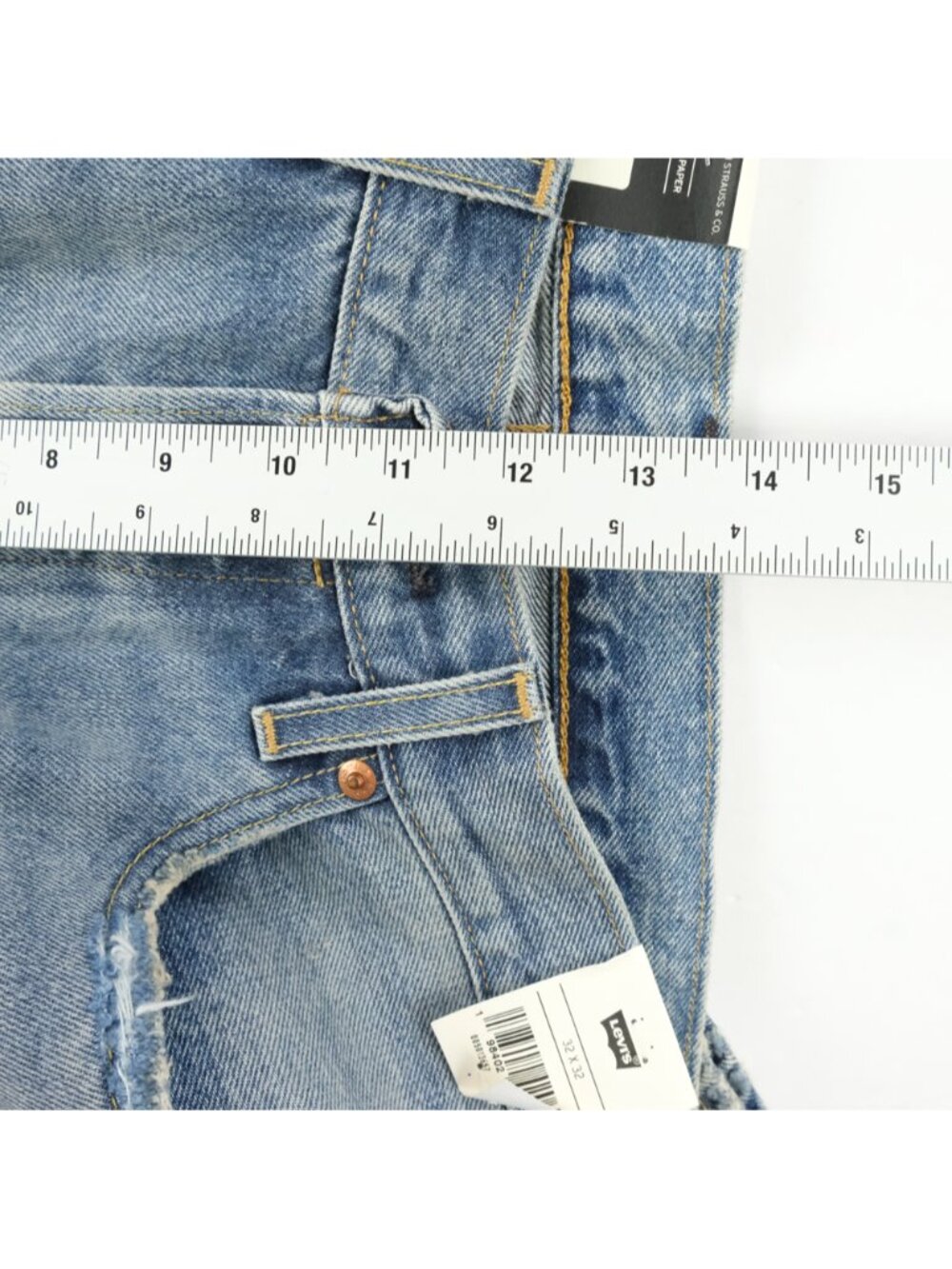 Levi’s Premium 501 Distressed Straight Leg Selvedge Jeans ‘Blue’ sz mens W32xL32 - Picture 7 of 10